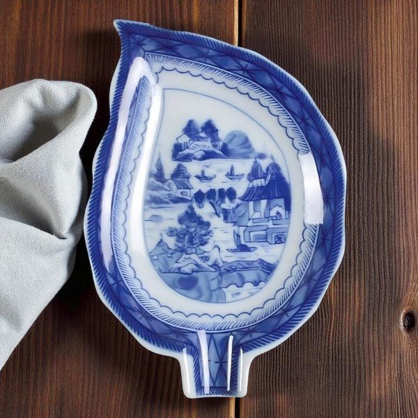 Blue Canton Leaf Dish - Image 2