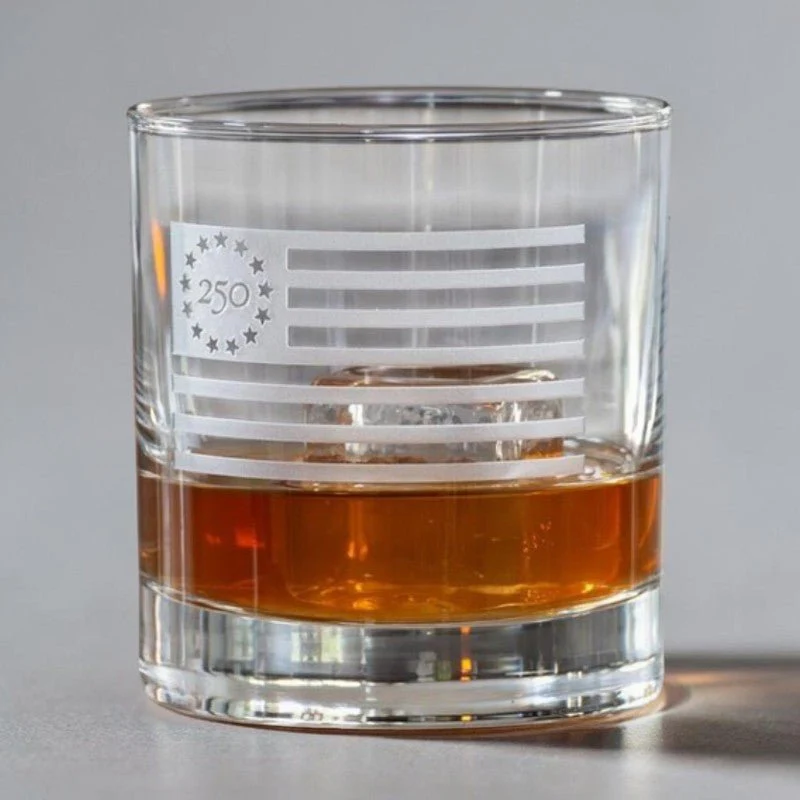 Glass Whiskey Betsy Ross Flag