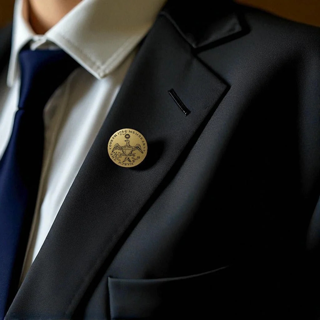 George Washington Inaugural Button- Eagle - Image 2