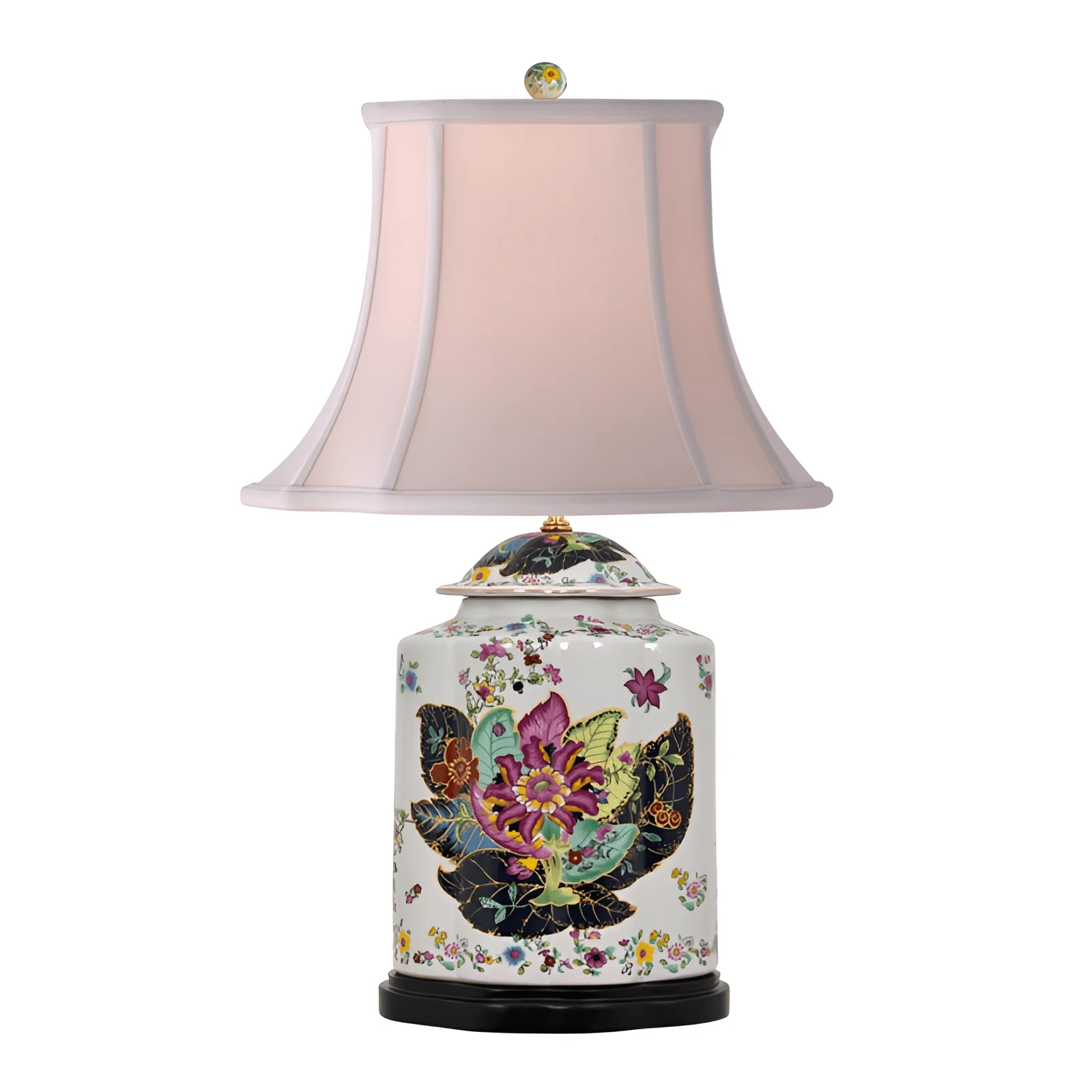 Porcelain Tobacco Leaf Scallops Jar Lamp