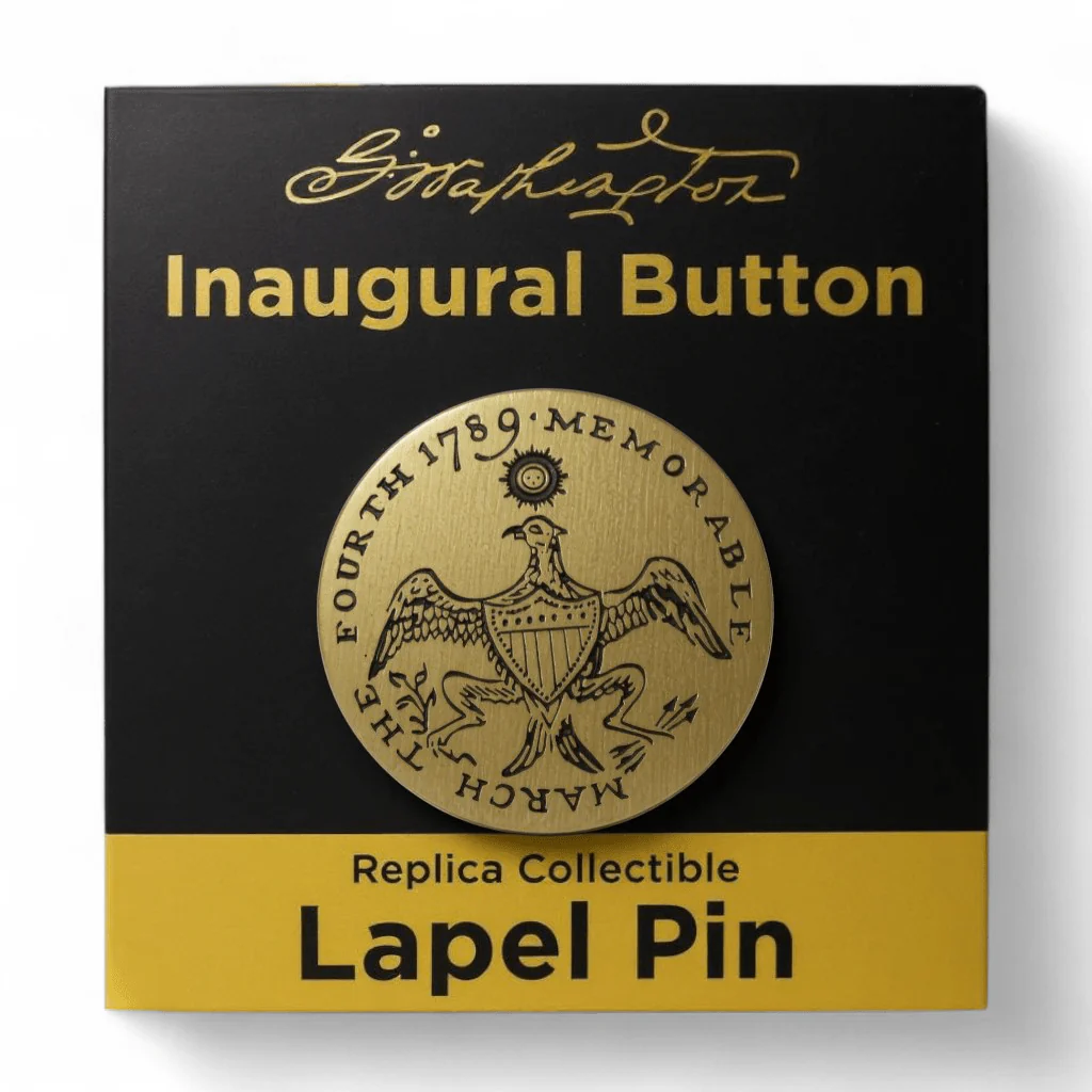 George Washington Inaugural Button- Eagle - Image 3