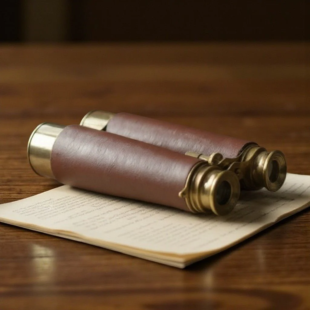 Brass and Brown Vegan Leather Binoculars