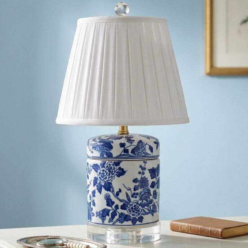 Lamp B/W Floral crystal base - Image 2