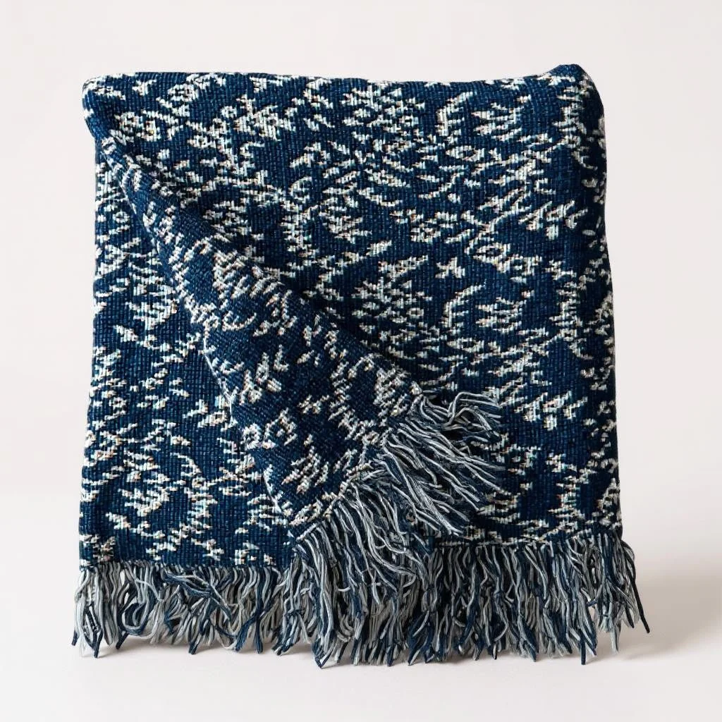 Blue Room Cotton Throw – Mount Vernon Collection - Image 2