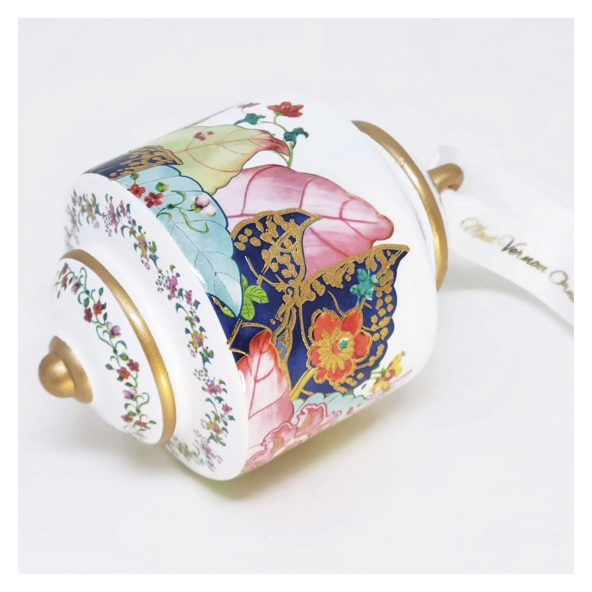 MV Ornament Collection - Porcelain Tobacco Leaf Cylinder - Image 2