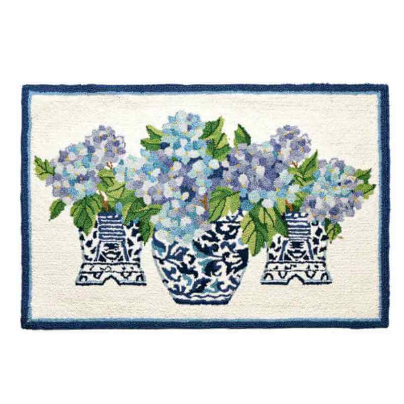 Chinoiserie Hydrangeas Wool Hook